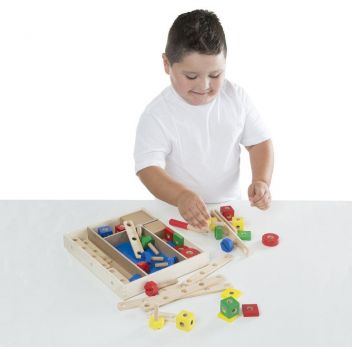 ערכת בניה והרכבה מעץ 48 חלקים melissa and doug