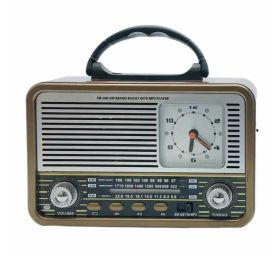 רדיו רטרו נטען בלוטוס עם שעון