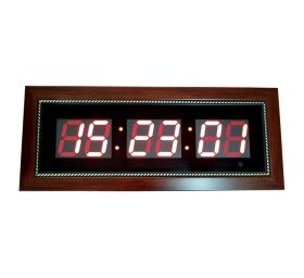 שעון קיר דיגיטלי חשמלי מעוצב עם מסגרת עץ 53 ס"מ